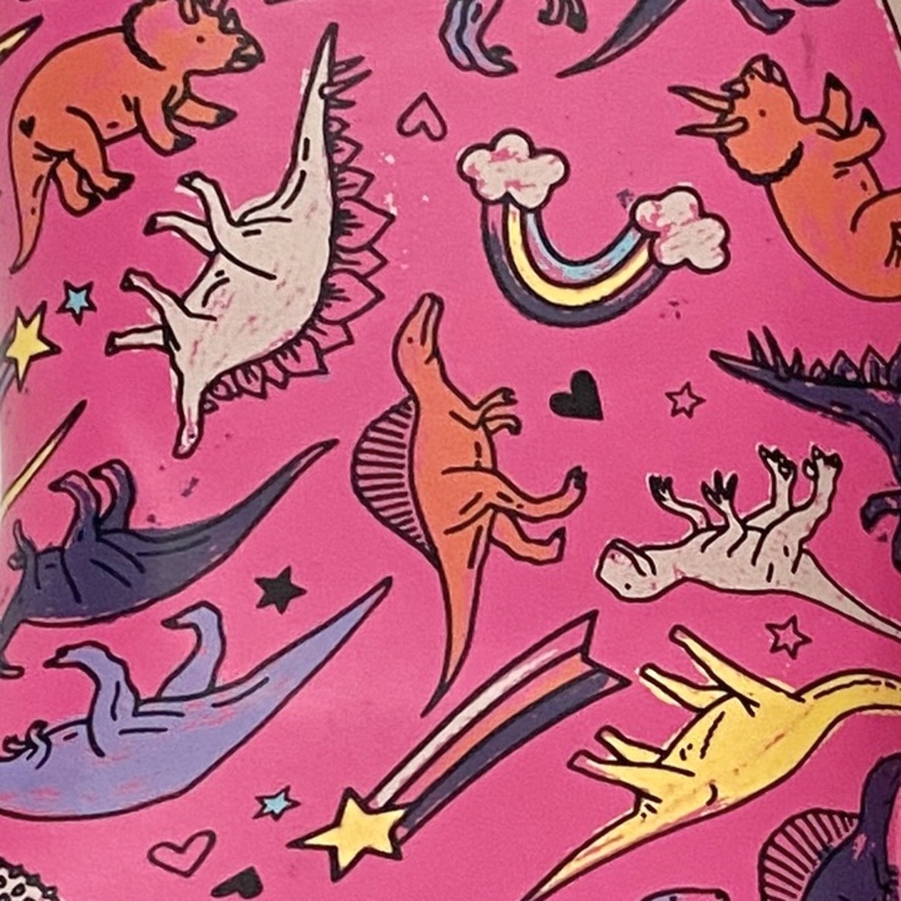Cat & Jack Pink Rain Boots with Dinosaur Print - Size 7 - Picture 2 of 7